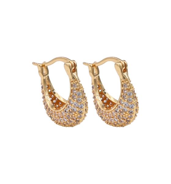 RHINESTONE METAL EARRING