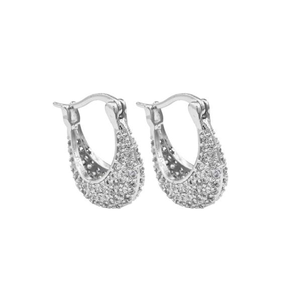 RHINESTONE METAL EARRING