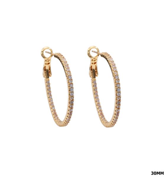 RHINESTONE HOOP EARRING