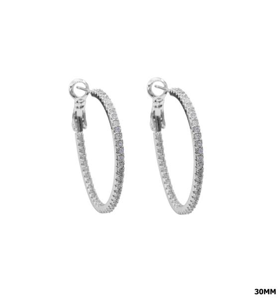 RHINESTONE HOOP EARRING