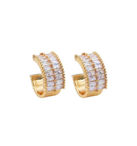 CRYSTAL EDGE OPEN CIRCLE EARRING