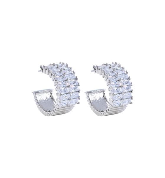 CRYSTAL EDGE OPEN CIRCLE EARRING