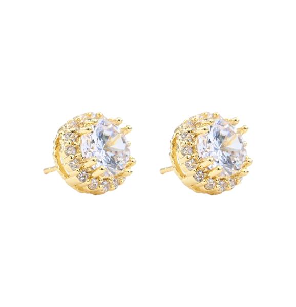 ROUND CRYSTAL POST EARRING