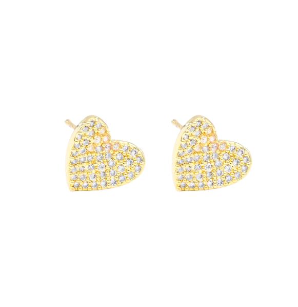 HEART SHAPE RHINESTONE STUD EARRING