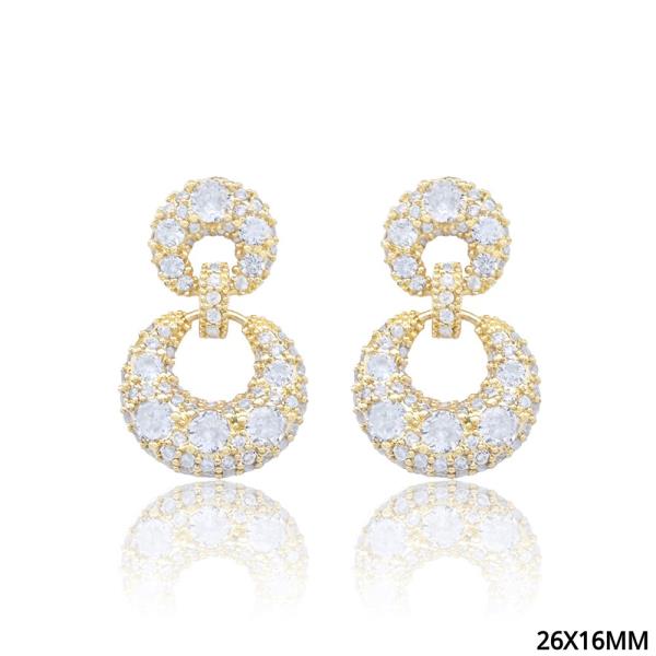 DOUBLE CIRCLE CRYSTAL EARRING