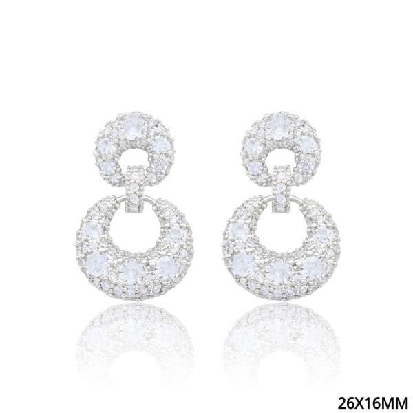 DOUBLE CIRCLE CRYSTAL EARRING