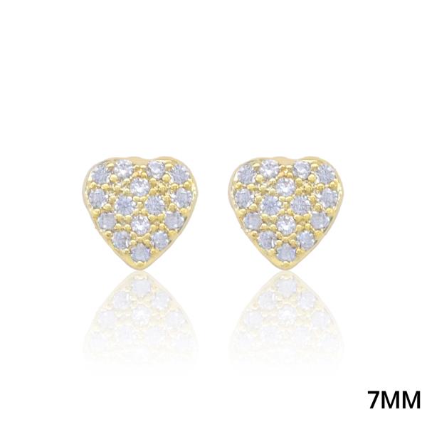 HEART SHAPE RHINESTONE STUD EARRING