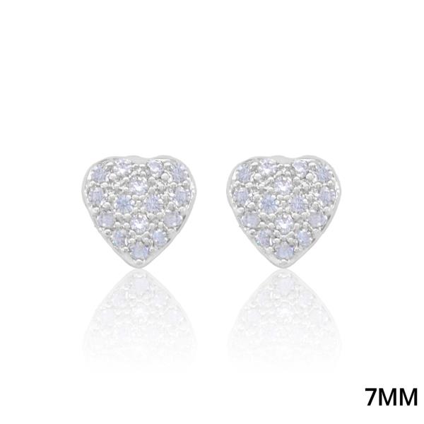 HEART SHAPE RHINESTONE STUD EARRING