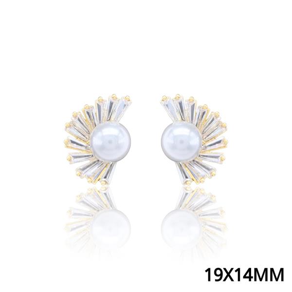 PEARL CRYSTAL POST EARRING