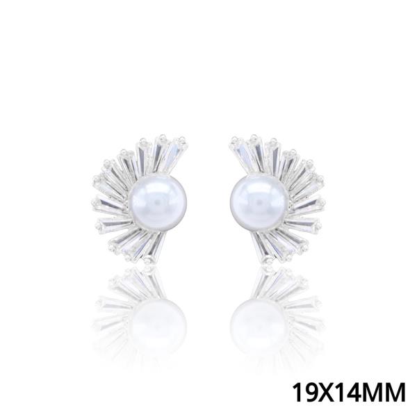 PEARL CRYSTAL POST EARRING