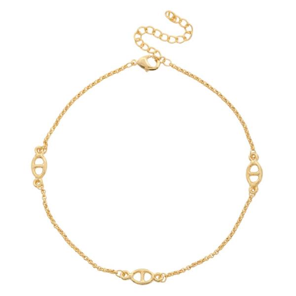 SODAJO OVAL LINK STATION GOLD DIPPED BRACELET