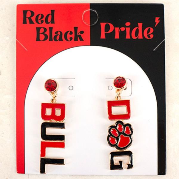 BULL DOG GAME DAY DANGLE EARRING