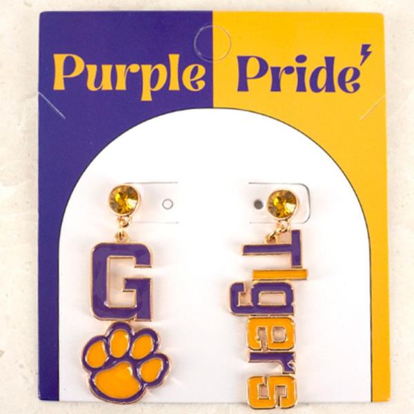 GO TIGERS GAME DAY DANGLE EARRING
