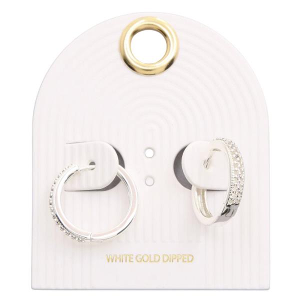 18K GOLD DIPPED RHINESTONE HOOP EARRING