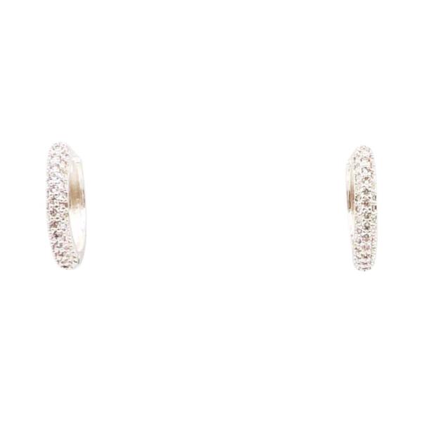 18K BRASS CZ PAVE HOOP EARRING