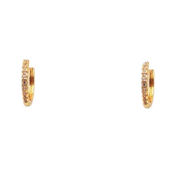 18K BRASS CZ PAVE HOOP EARRINGS
