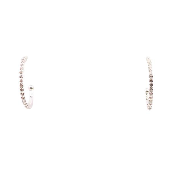 18K BRASS SKINNY CZ PAVE HOOP EARRING