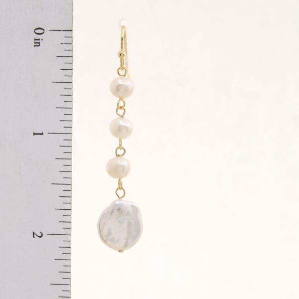 18K BRASS FRESH WATER PEARL DROP EARRING