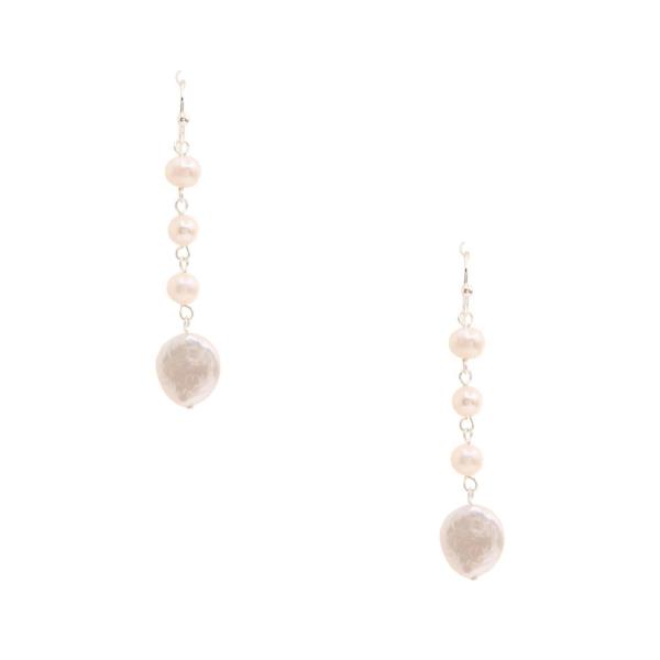 18K BRASS FRESH WATER PEARL DROP EARRING