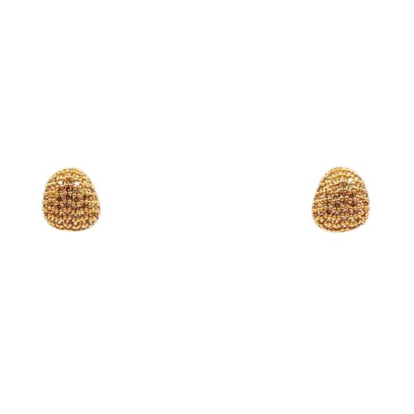 18K BRASS CZ PAVE STUD EARRING