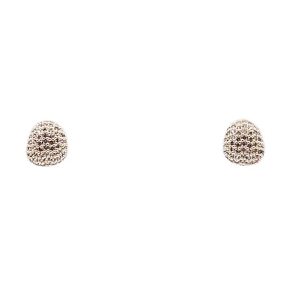 18K BRASS CZ PAVE STUD EARRING