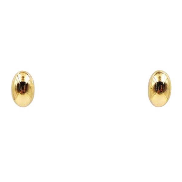 18K BRASS CLEAN OVAL STUD EARRING