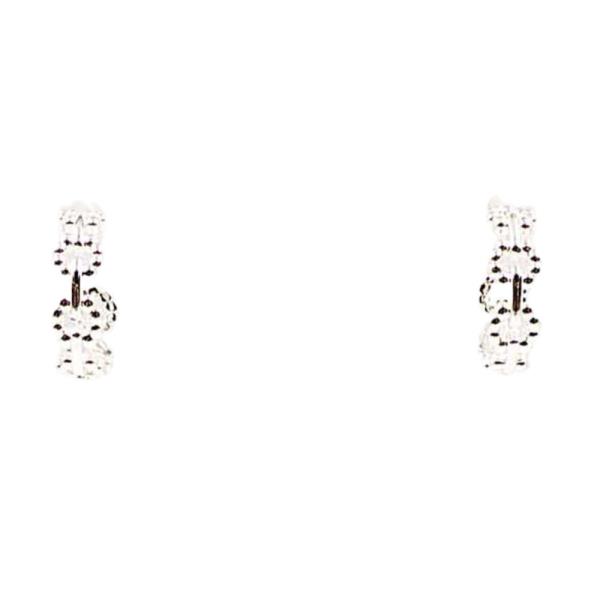 18K BRASS BALL TEXTURED OPEN OVAL EARRING
