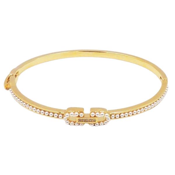 18K PEARL PAVE HINGED BRACELET