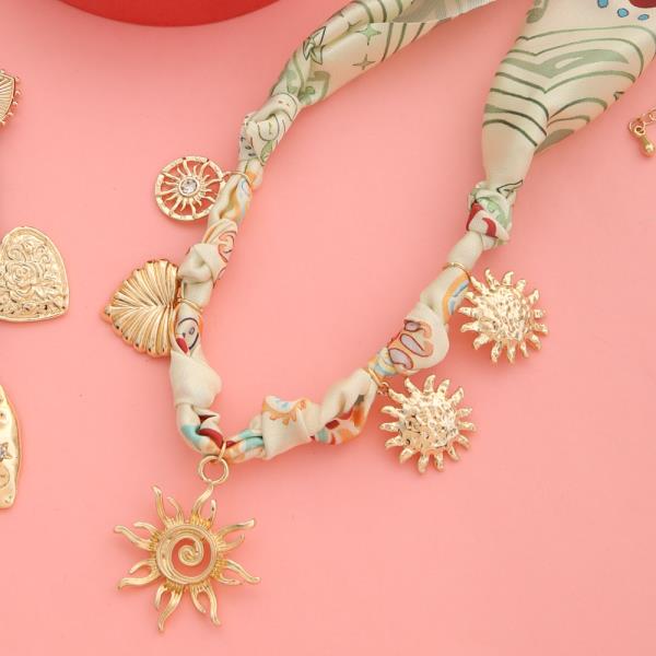 FABRIC SUN CHARM NECKLACE