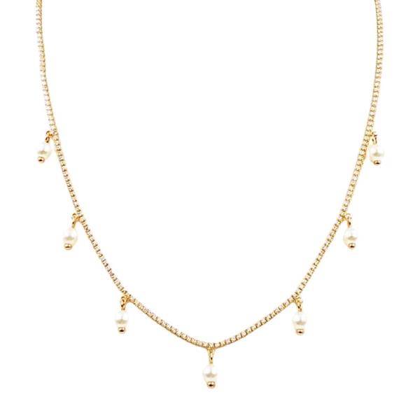 PEARL CHARM STATION NECKLACE
