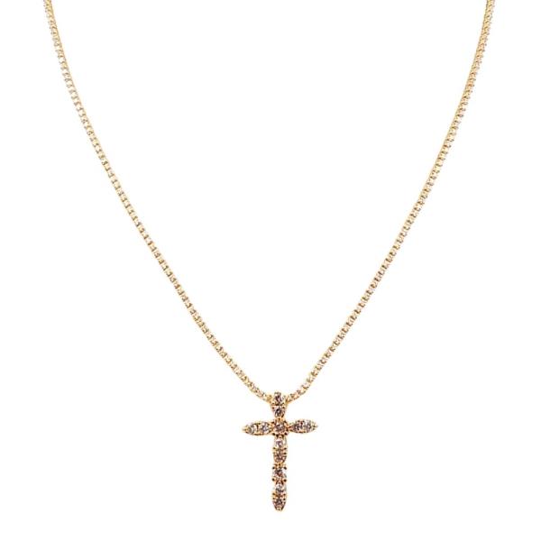 CZ CROSS PENDANT NECKLACE