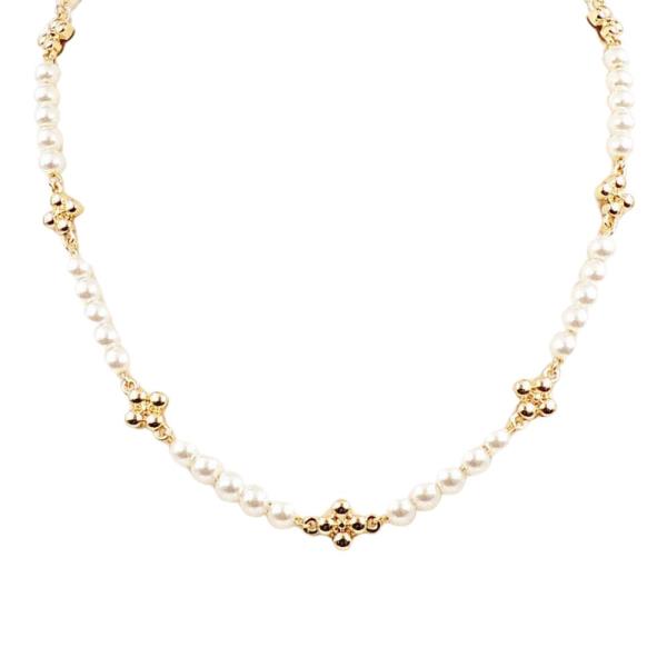 CLOVER STATION PEARL STATION NECKLACE