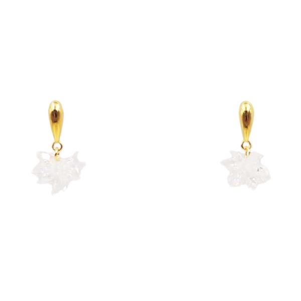 CZ CLUSTER CHARM HOOP EARRING