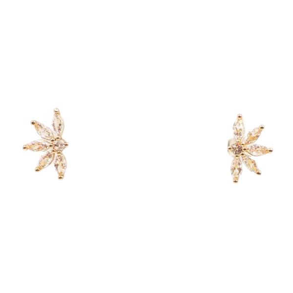 HALF FLOWER METAL EARRING