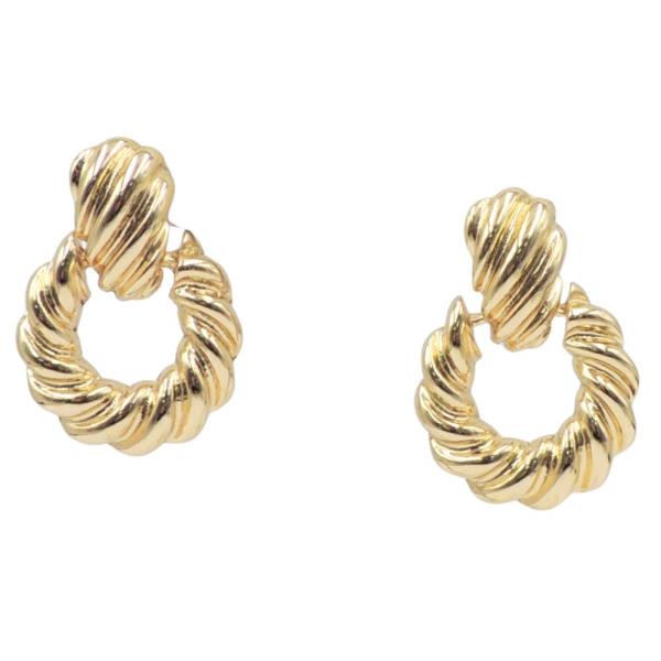 TEXTURED DOOR KNOB SHAPE EARRING