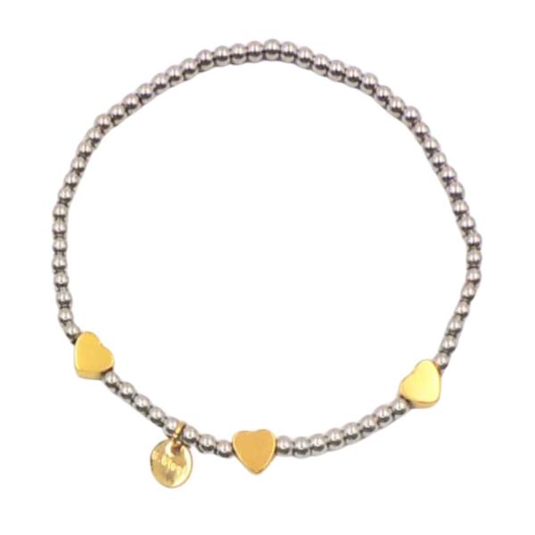 MINI HEART METAL BALL STRETCH BRACELET