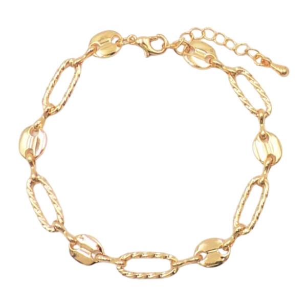 TEXTURED CLIP LINK CHAIN BRACELET