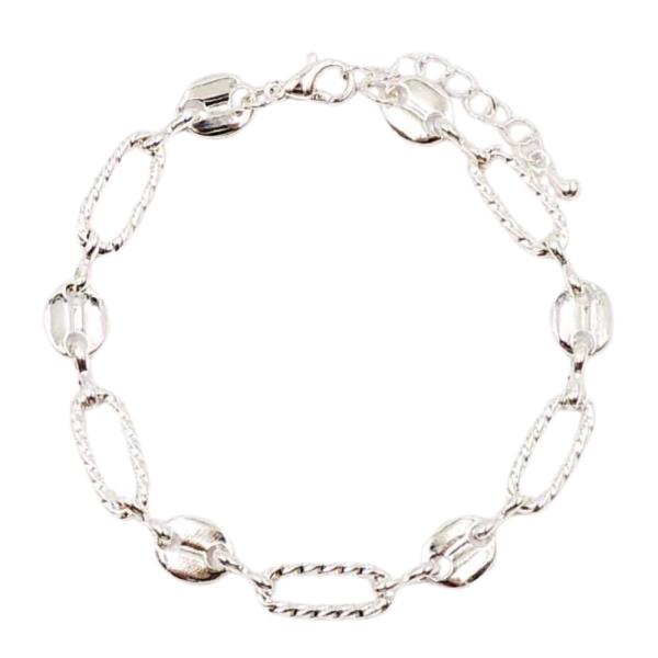 TEXTURED CLIP LINK CHAIN BRACELET