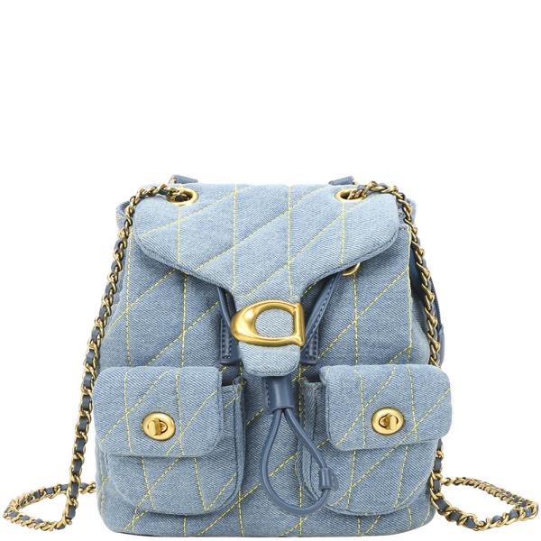 DENIM QUILTED BACKPACK