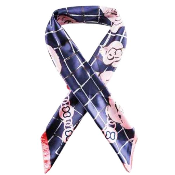 FLOWER PATTERN BANDANA SQUARE NECK SCARF