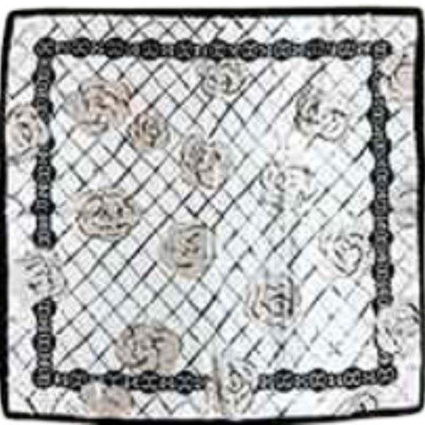 FLOWER PATTERN BANDANA SQUARE NECK SCARF