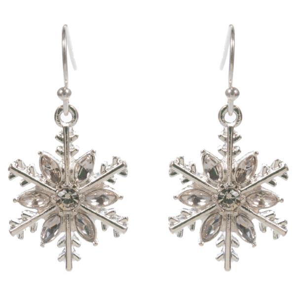 SNOWFLAKE SHAPED METAL  BRASS HOOK EARRING