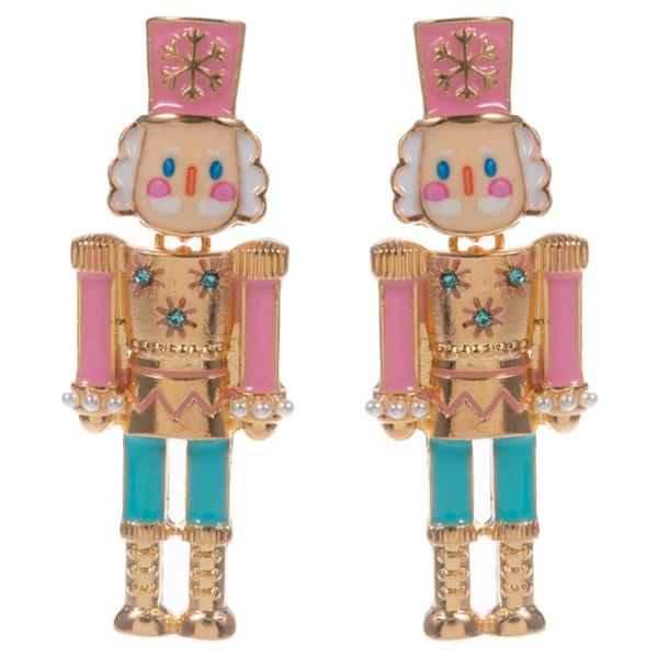 NUTCRACKER SHAPED ENAMEL HYPOALLERGENIC TITANIUM EARRINGS