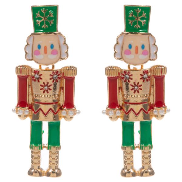 NUTCRACKER SHAPED ENAMEL HYPOALLERGENIC TITANIUM EARRINGS