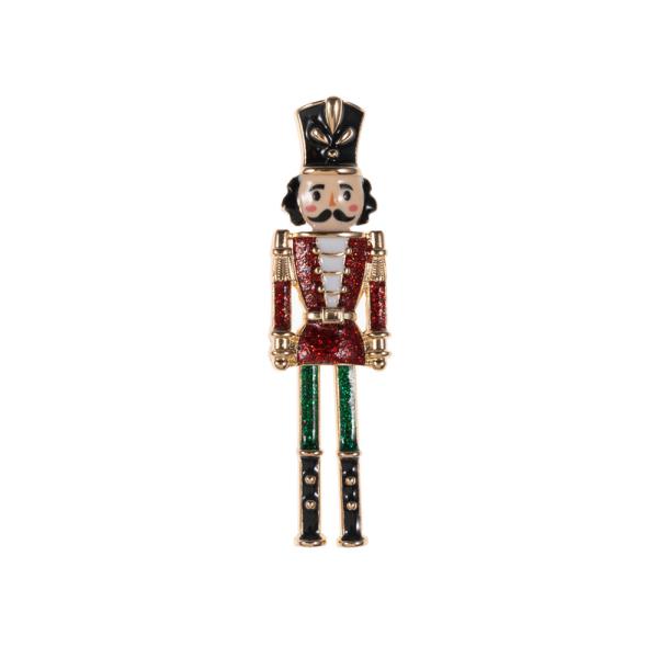 NUTCRACKER SHAPED ENAMEL SINGLE BROOCH