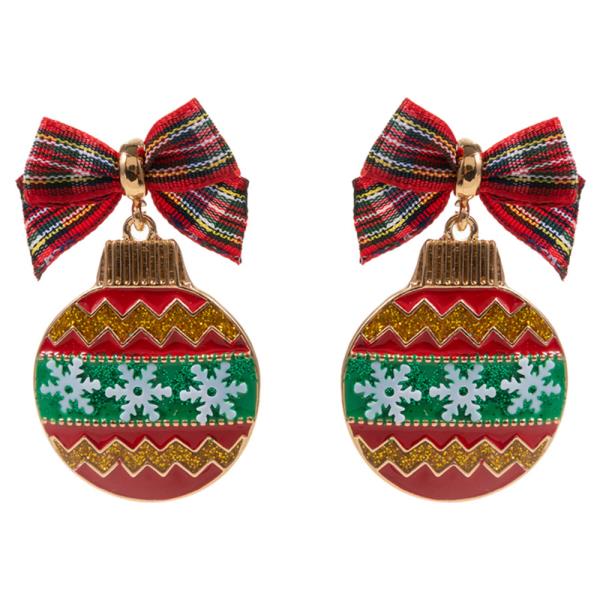 CHRISTMAS TREE ORNAMENT SHAPED ENAMEL WITH RIBBON
