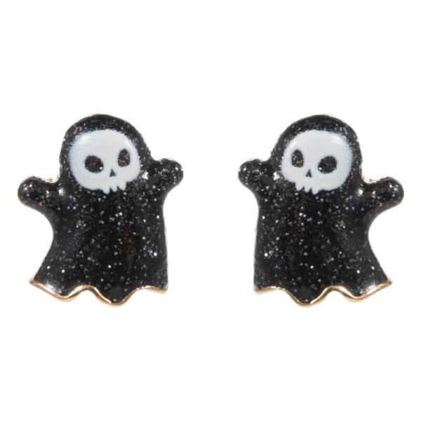 GHOST SHAPED ENAMEL HYPOALLERGENIC TITANIUM POST EARRING