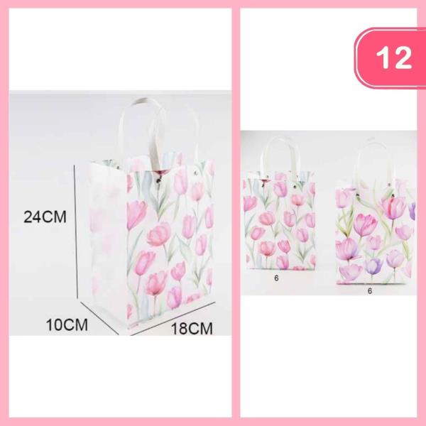 TULIP FLOWER PRINT GIFT BAG (12 UNITS)