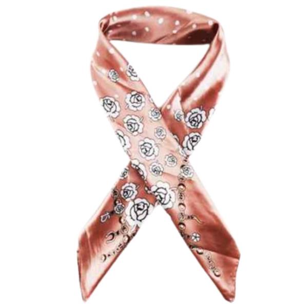 FLOWER PATTERN BANDANA SQUARE NECK SCARF