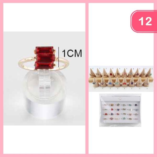 MIXED GEMSTONE RING (12 UNITS)
